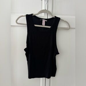 Victoria’s Secret Ribbed Modal Tank Top | Soft Sheer Crop | Black | Size M